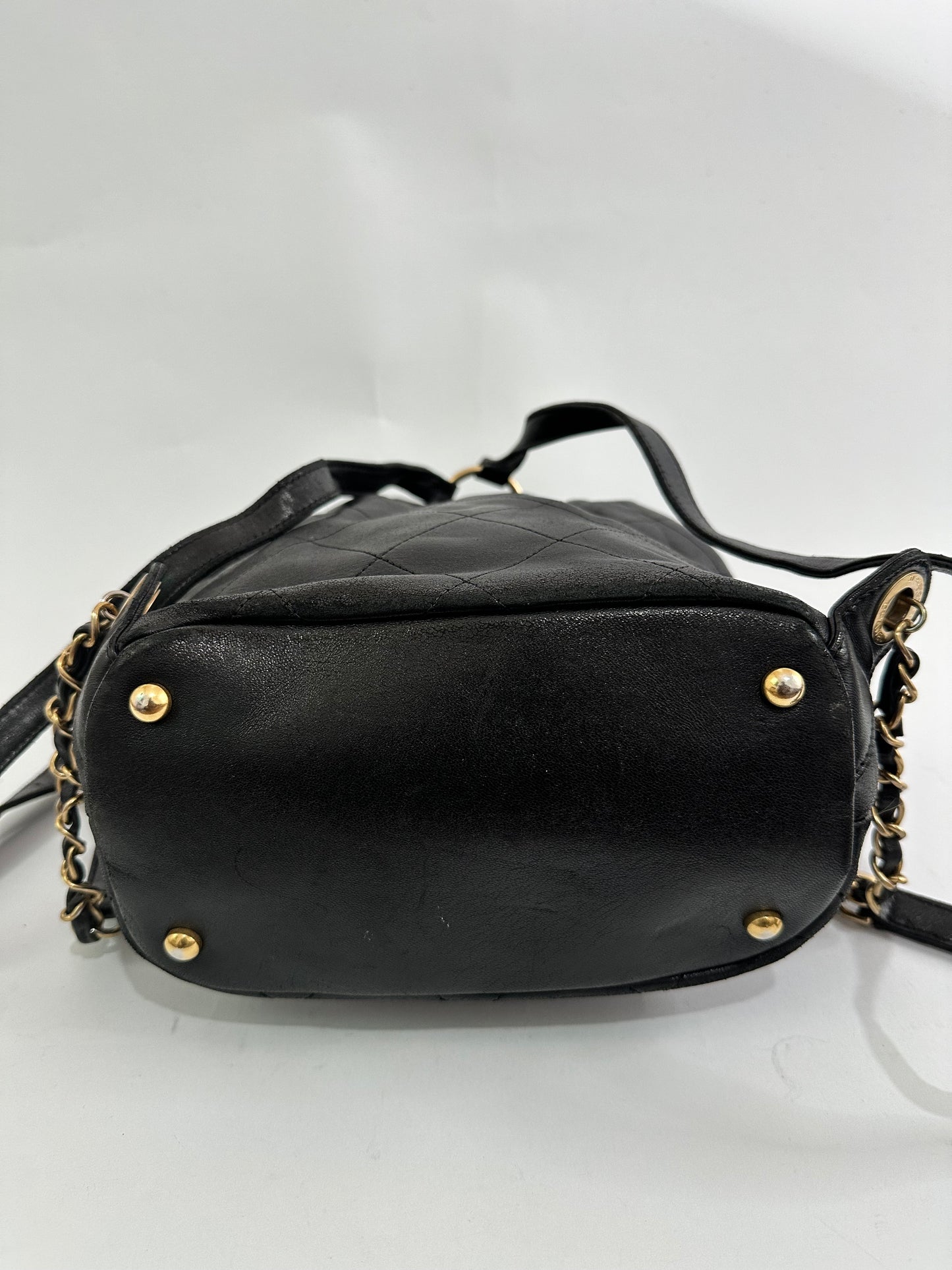 CHANEL
CC Diamond Quilted Backpack Black