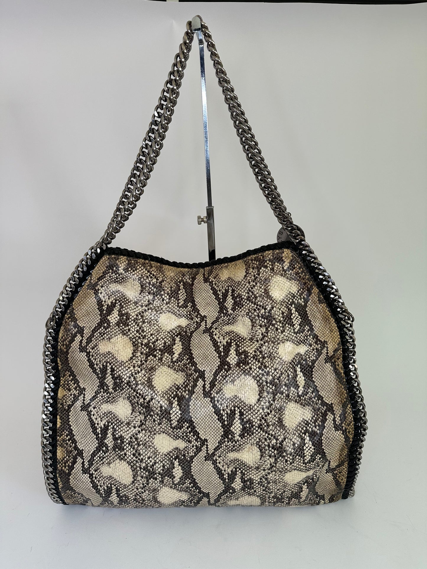 Stella McCartney Beige Faux Python Leather Falabella Tote