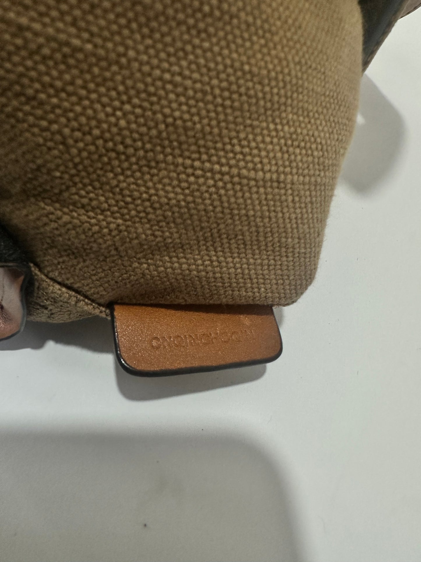 BURBERRY Canvas Mega Check Mini Ashby Tassel Crossbody Brown