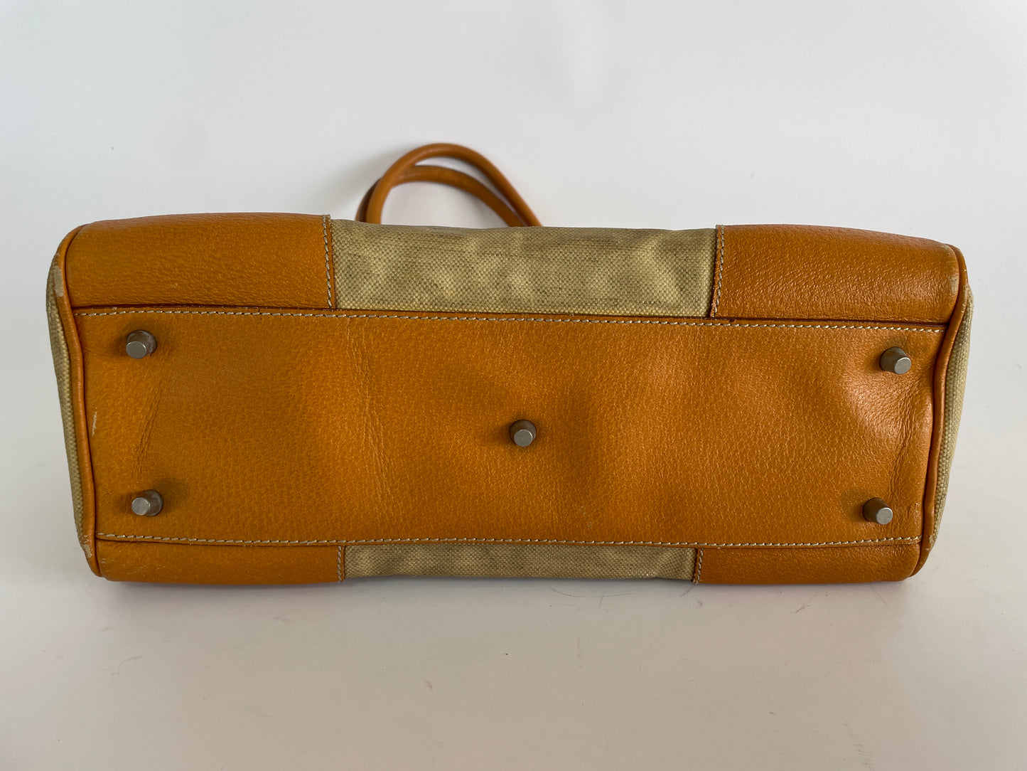 Prada Brown Canvas Tote Bag Beige Light brown