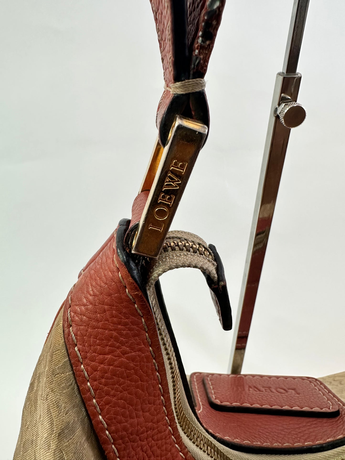 Loewe Brown Anagram Canvas Hobo Bag