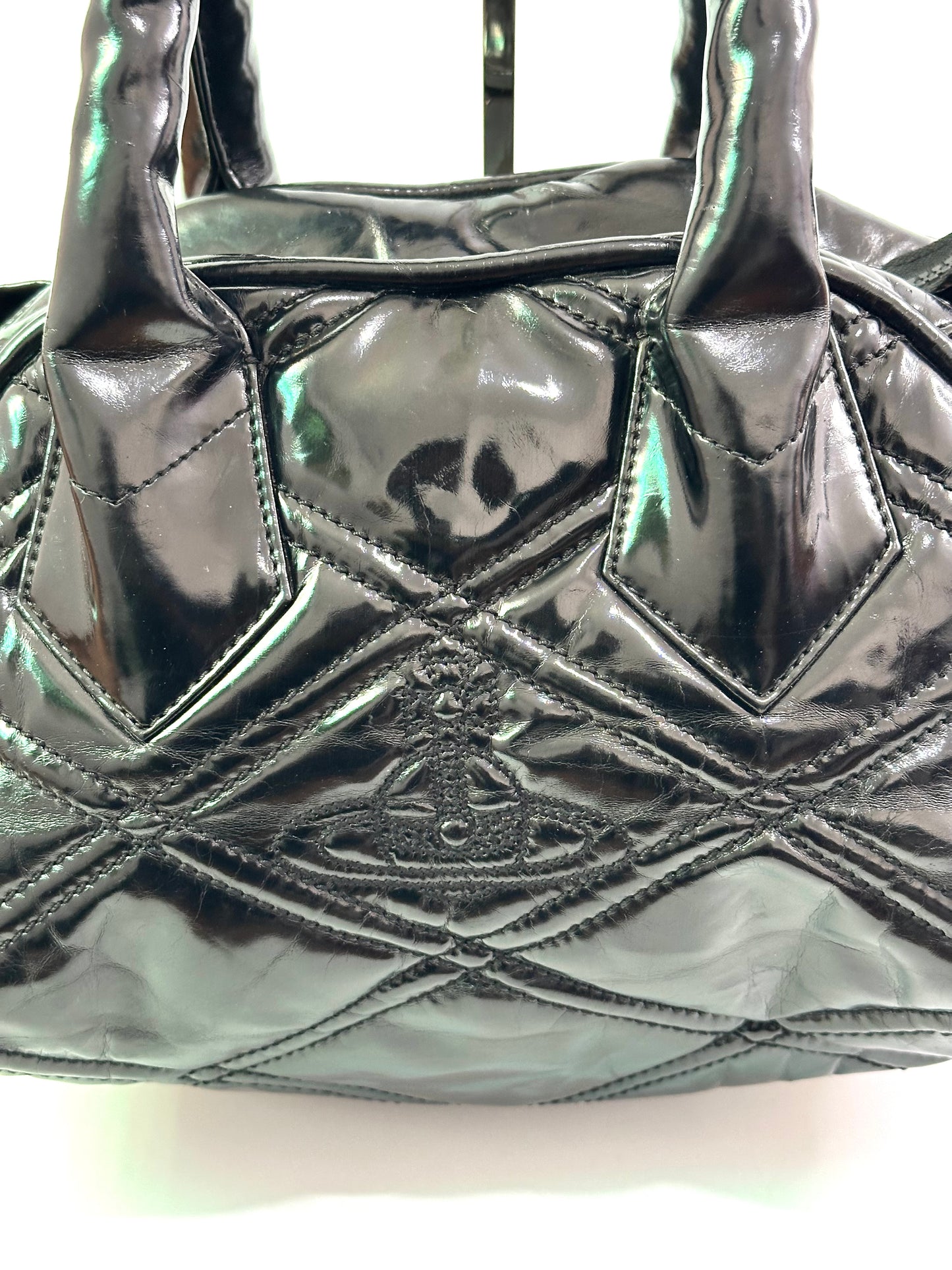 VIVIENNE WESTWOOD Black Puffy Leather Yasmine Tote
