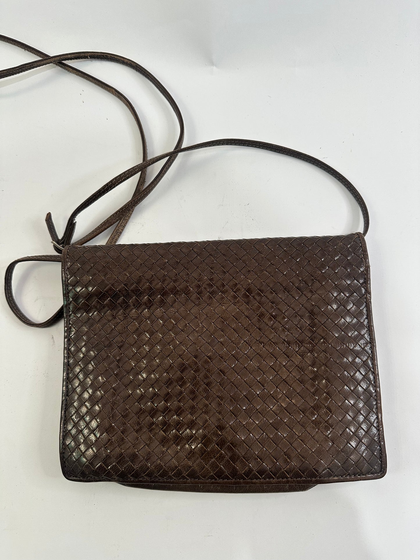 Fendi Braided leather shoulder strap Dark brown