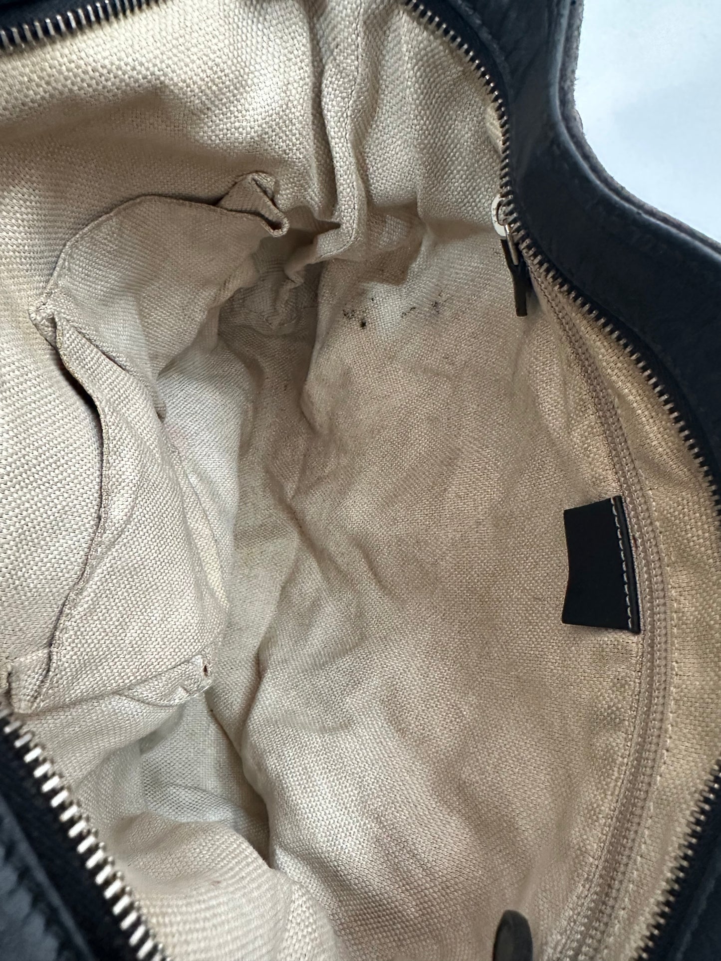 GUCCI Gucci GG Canvas Sherry Line Shoulder Bag Leather Black