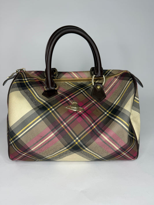 Vivienne Westwood
Leather Trim Coated Canvas Handle Bag