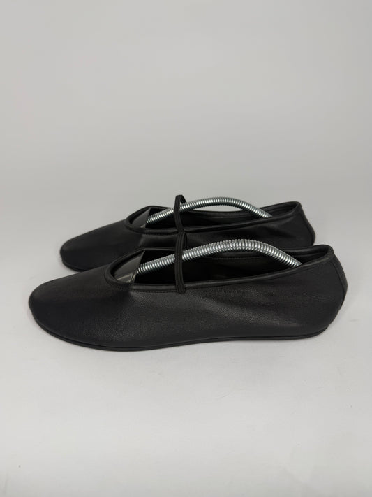The Row Black Leather Elastic Ballet Slipper Size 36 EU/ 6 US/ 3 UK