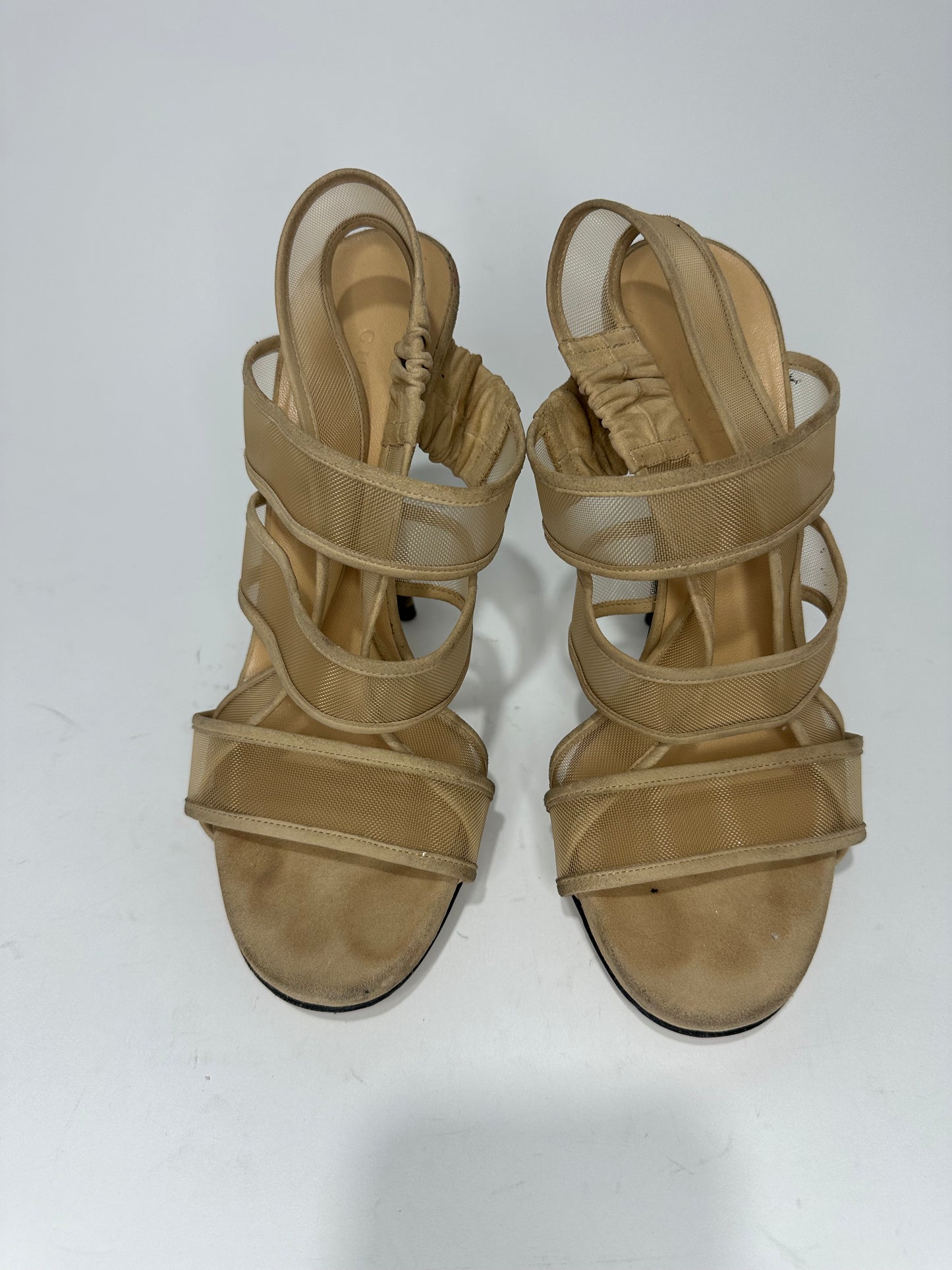 GUCCI
Suede Mesh Accents Slingback Sandals
Size: 4 UK | US7IT37