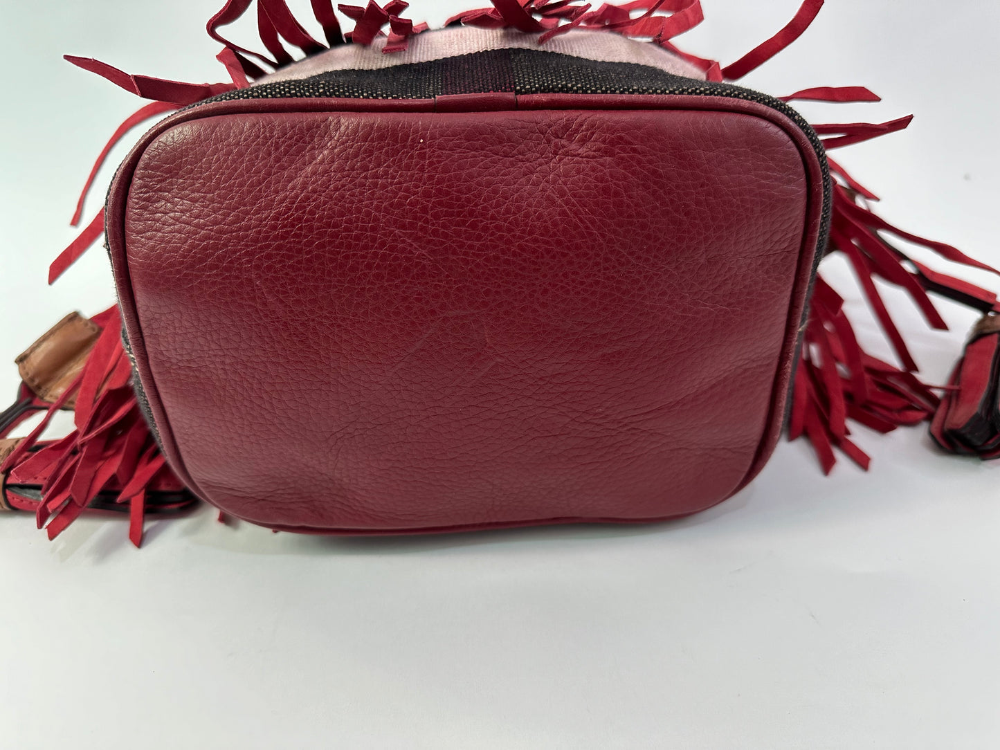BURBERRY Small Belgrove Fringe Bucket Bag