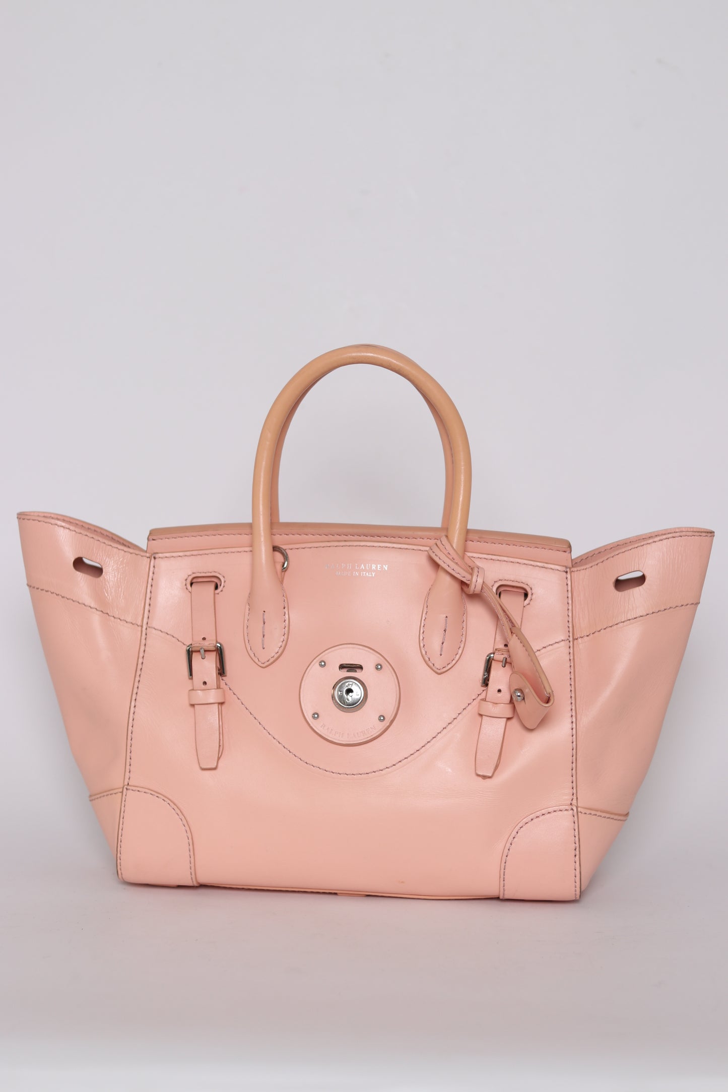 Ralph Lauren Pink Leather Soft Ricky Tote