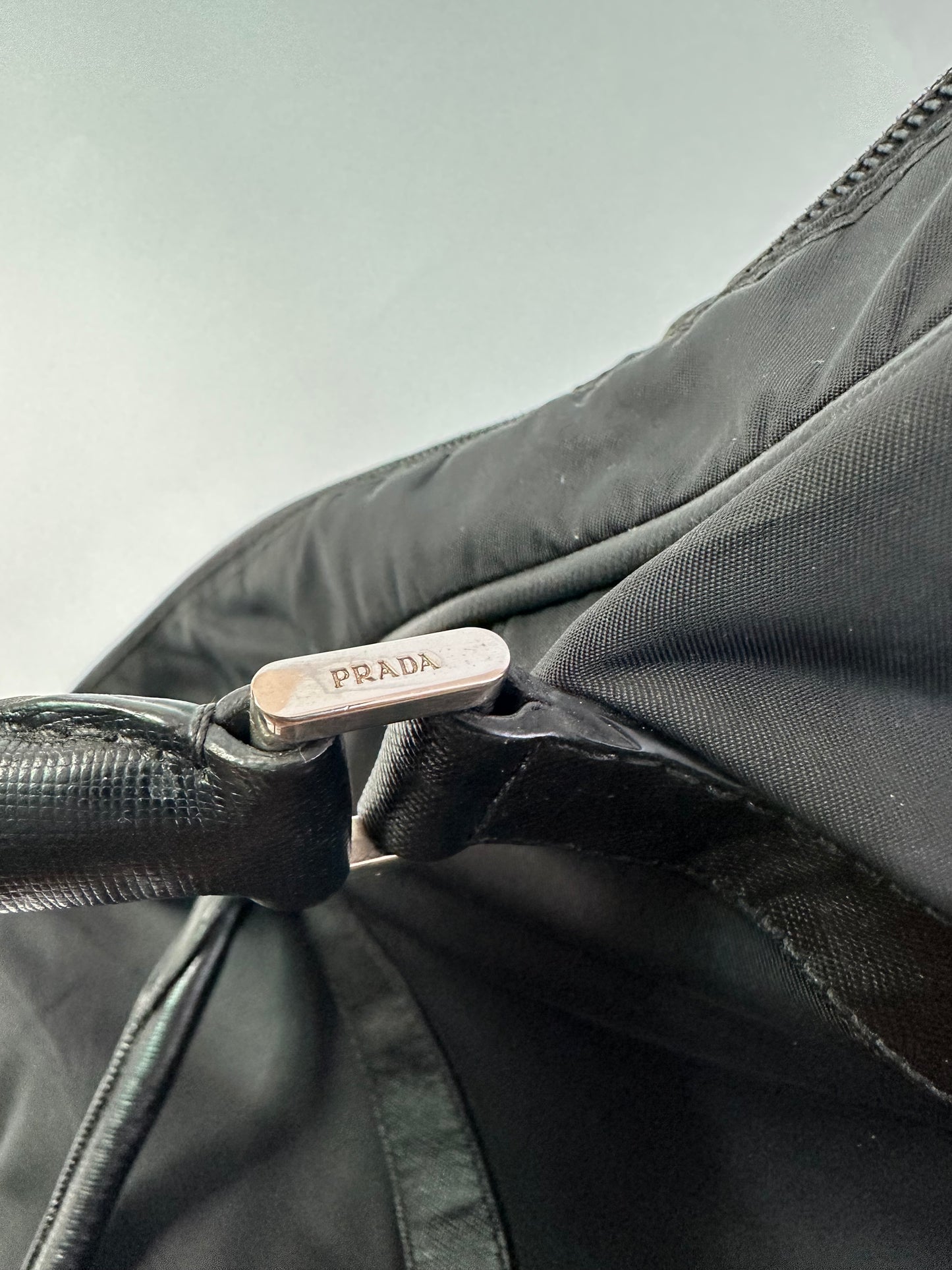 Prada Black Nylon and Saffiano Leather Briefcase