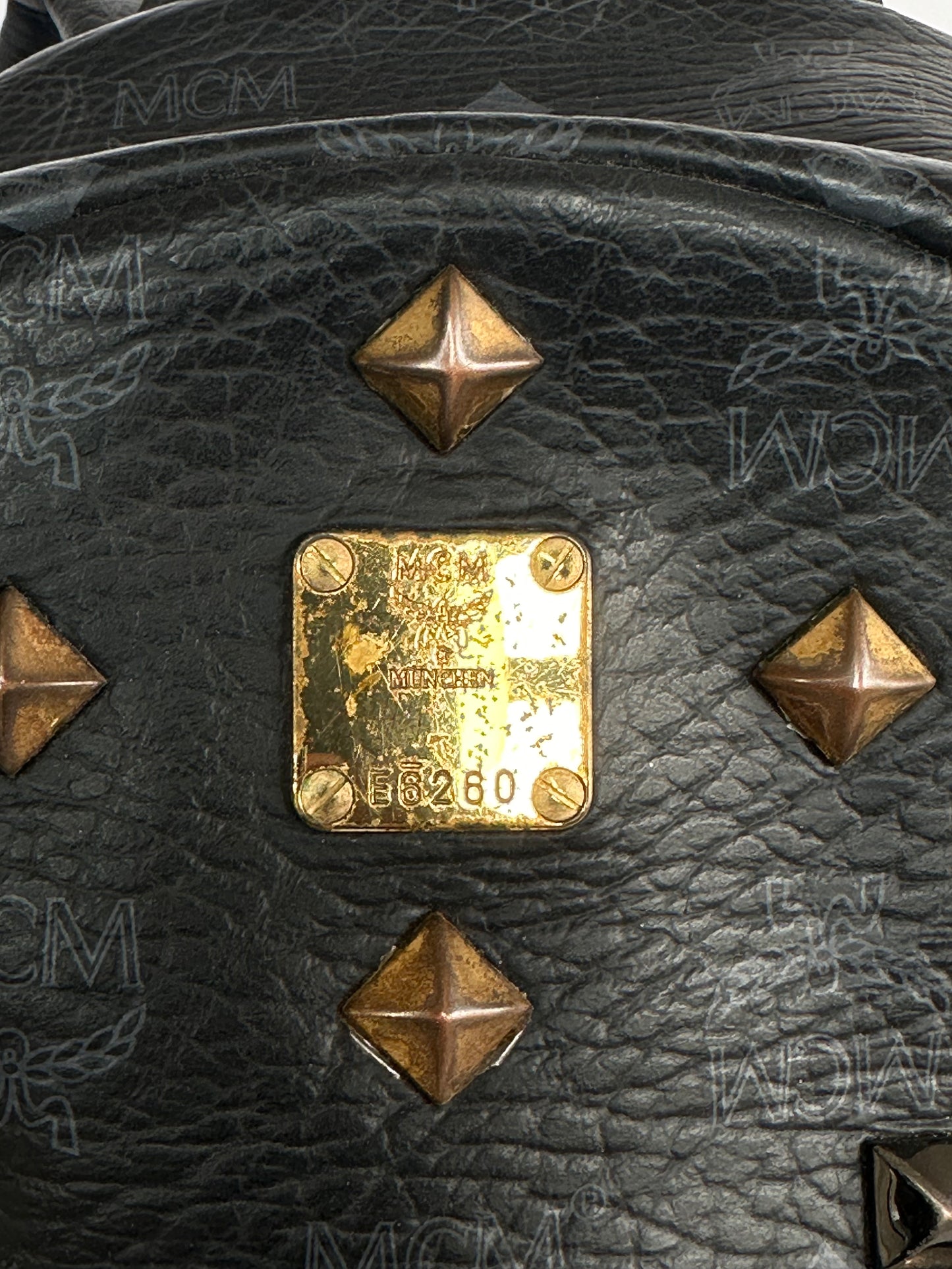 MCM Unisex Visetos Studded Small Stark M Backpack