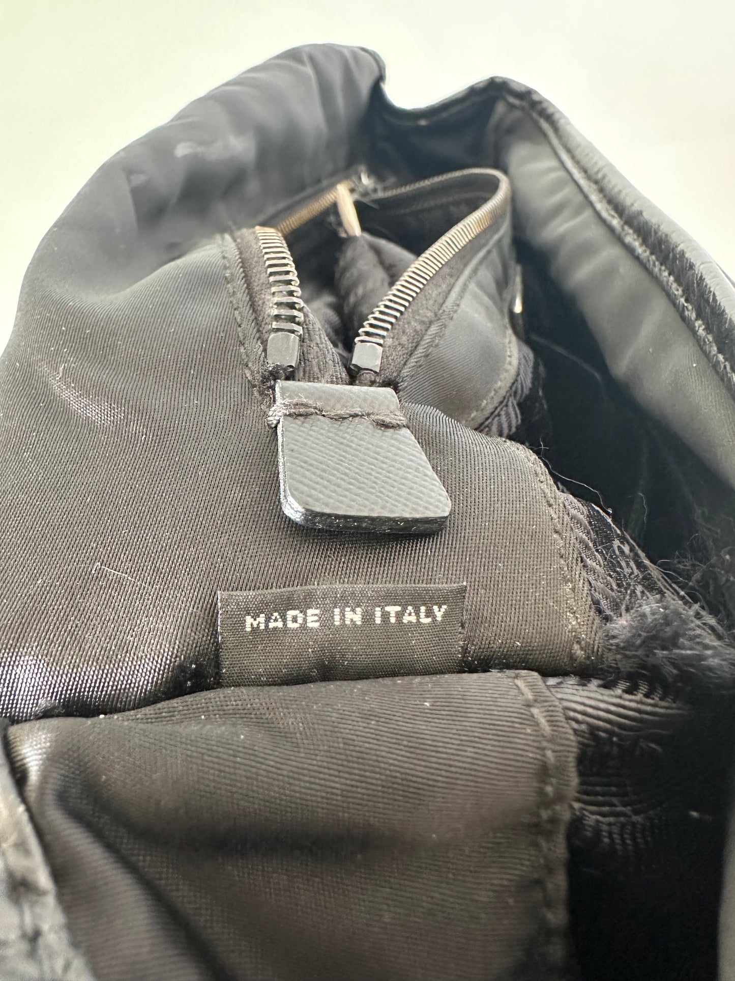 Prada Black Nylon Flap Messenger Bag
