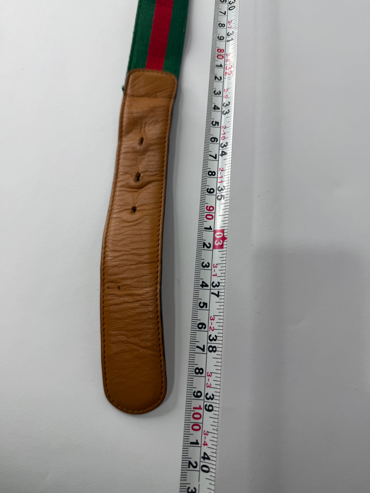 Gucci Brown Leather and Canvas Web Interlocking G Buckle Belt