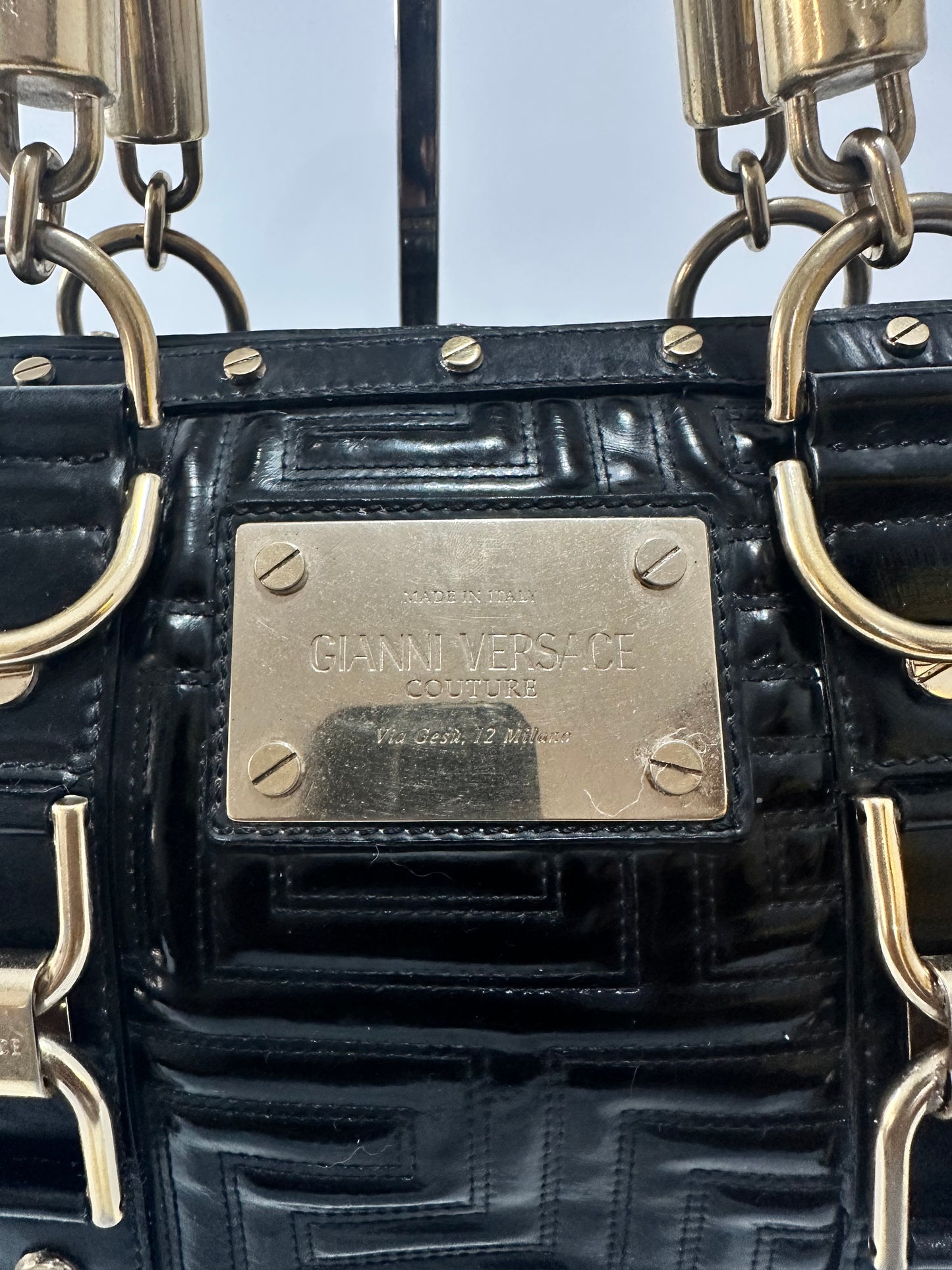 Versace
Black Quilted 'Snap Out Of It' Satchel