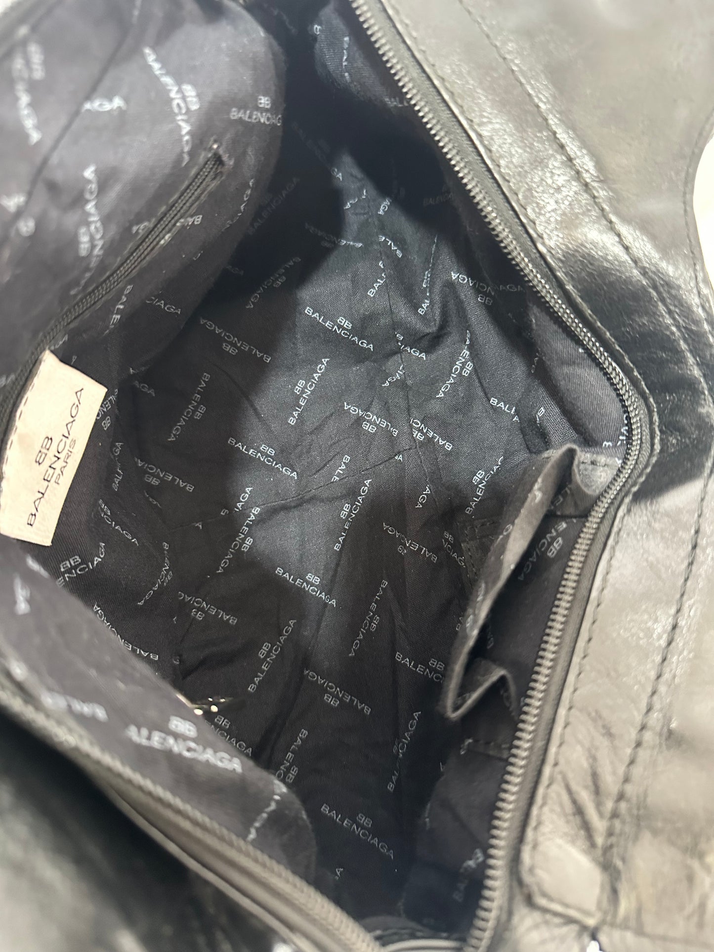 Vintage Balenciaga Black Leather Shoulder Bag