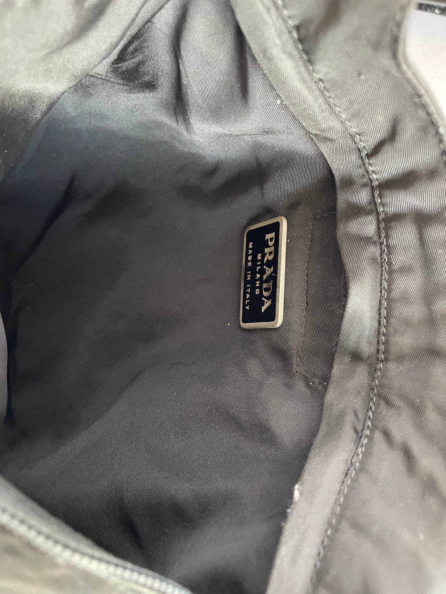 PRADA Nylon Vela Flat Messenger Bag Black