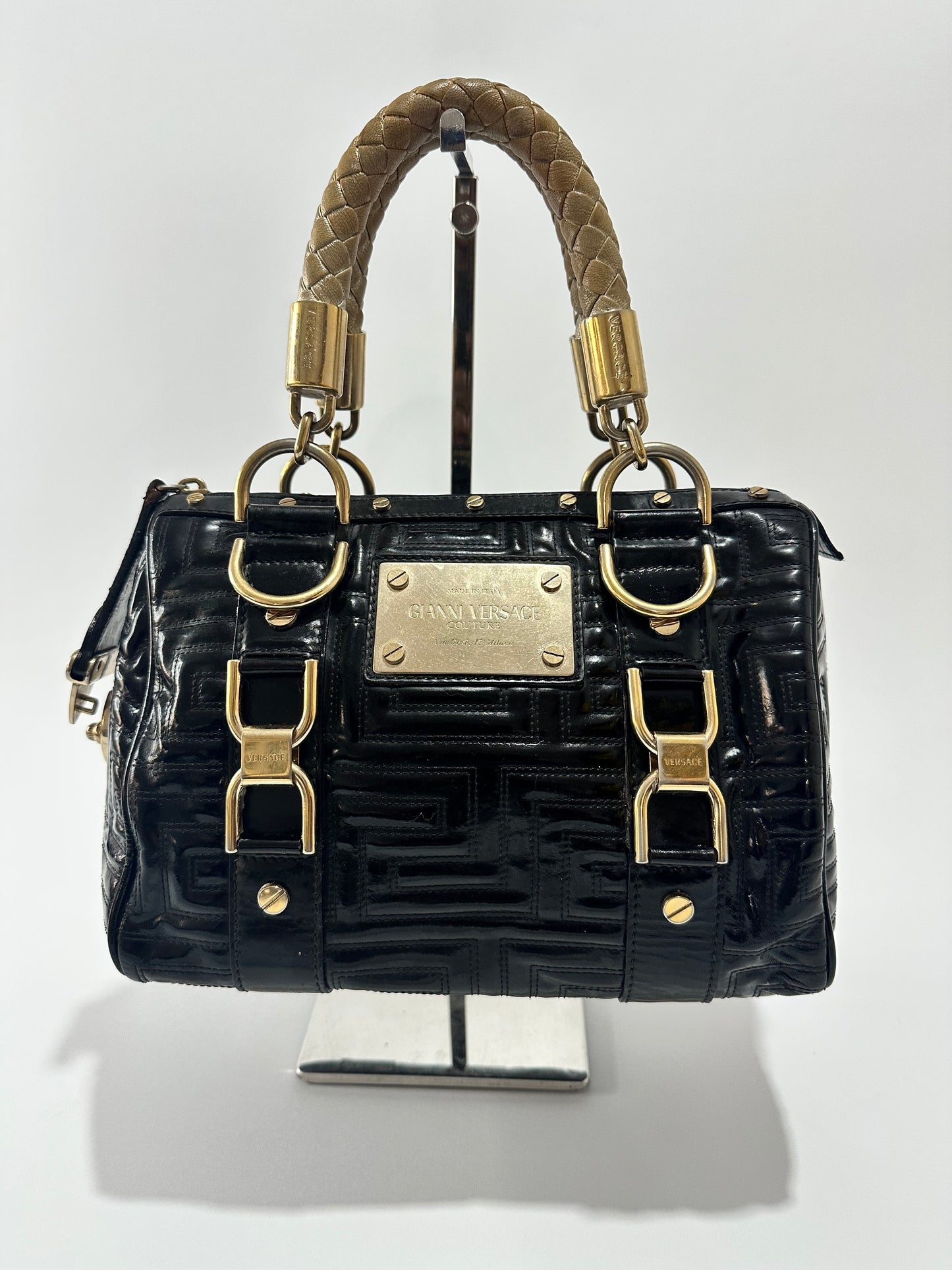 Versace
Black Quilted 'Snap Out Of It' Satchel