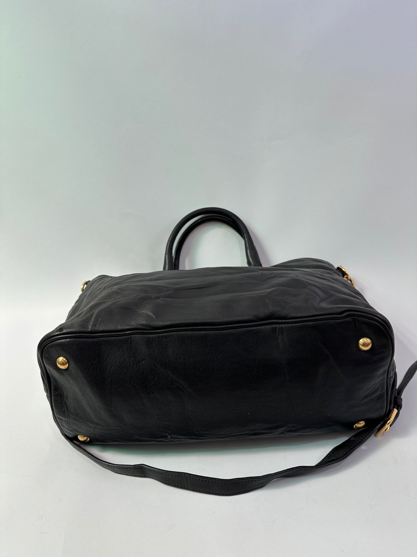 PRADA
Black Soft Calfskin Leather Shopping Tote