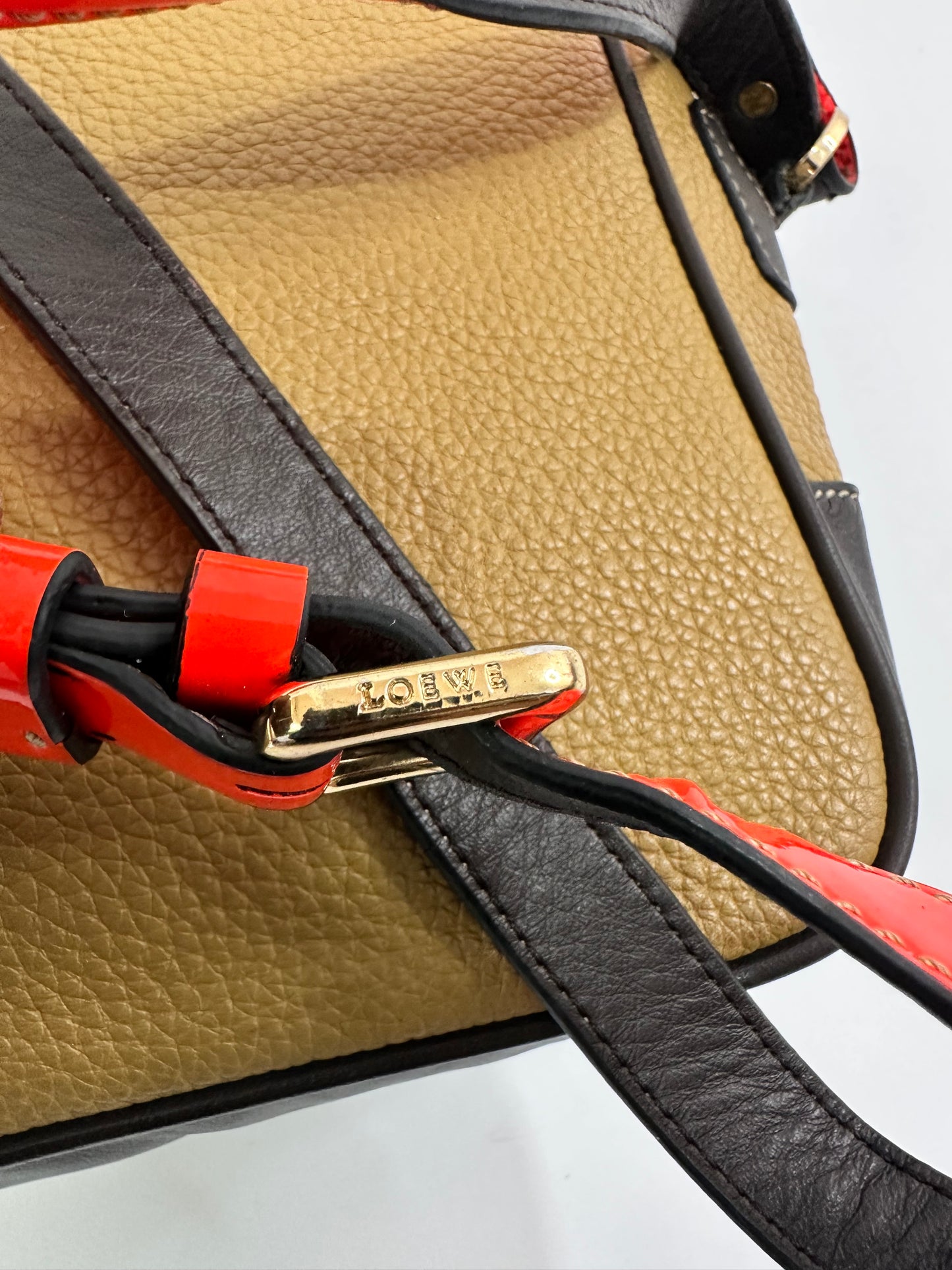 Loewe Brown Amazona Leather Crossbody Bag Beige