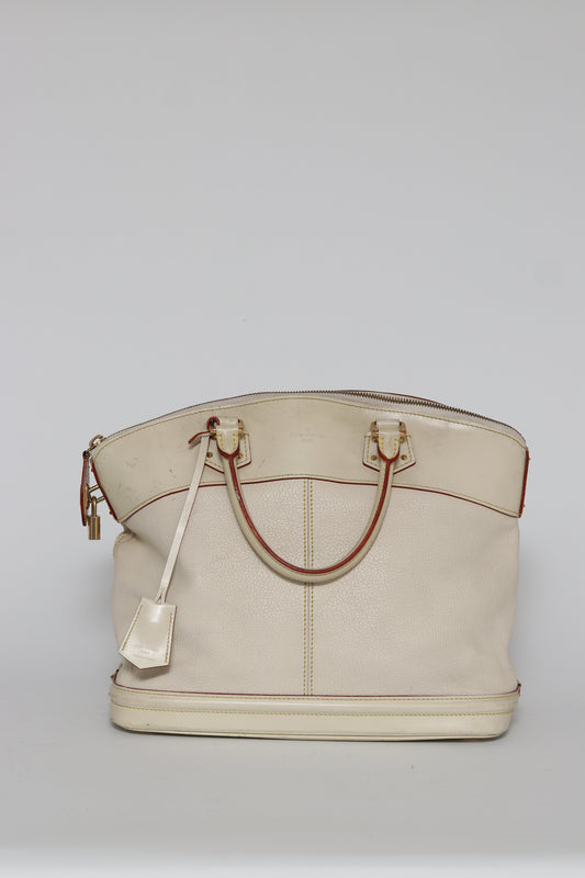 Louis Vuitton Ivory Suhali Leather Lockit MM Bag