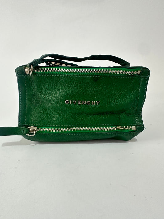 Givenchy Green Leather Pandora Clutch