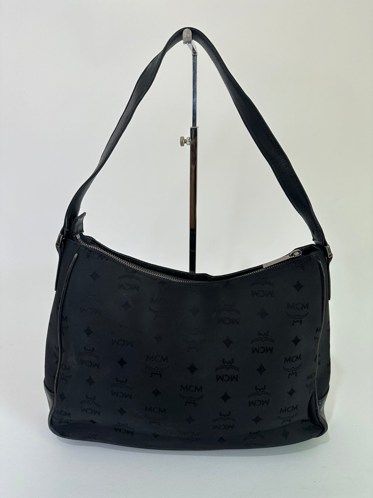 MCM Black Visetos Nylon and Leather