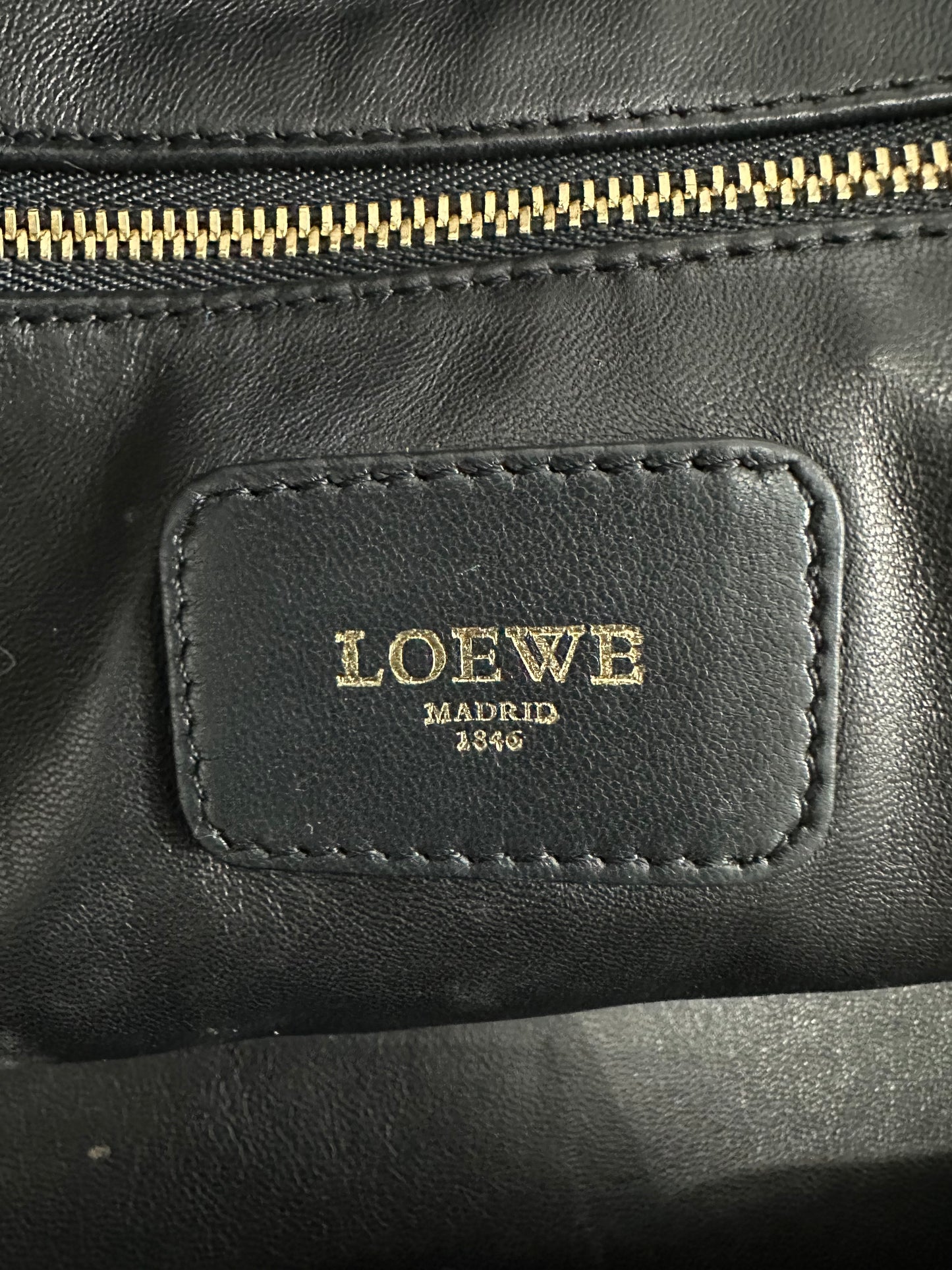 Loewe Metallic Beige Leather Amazona Satchel