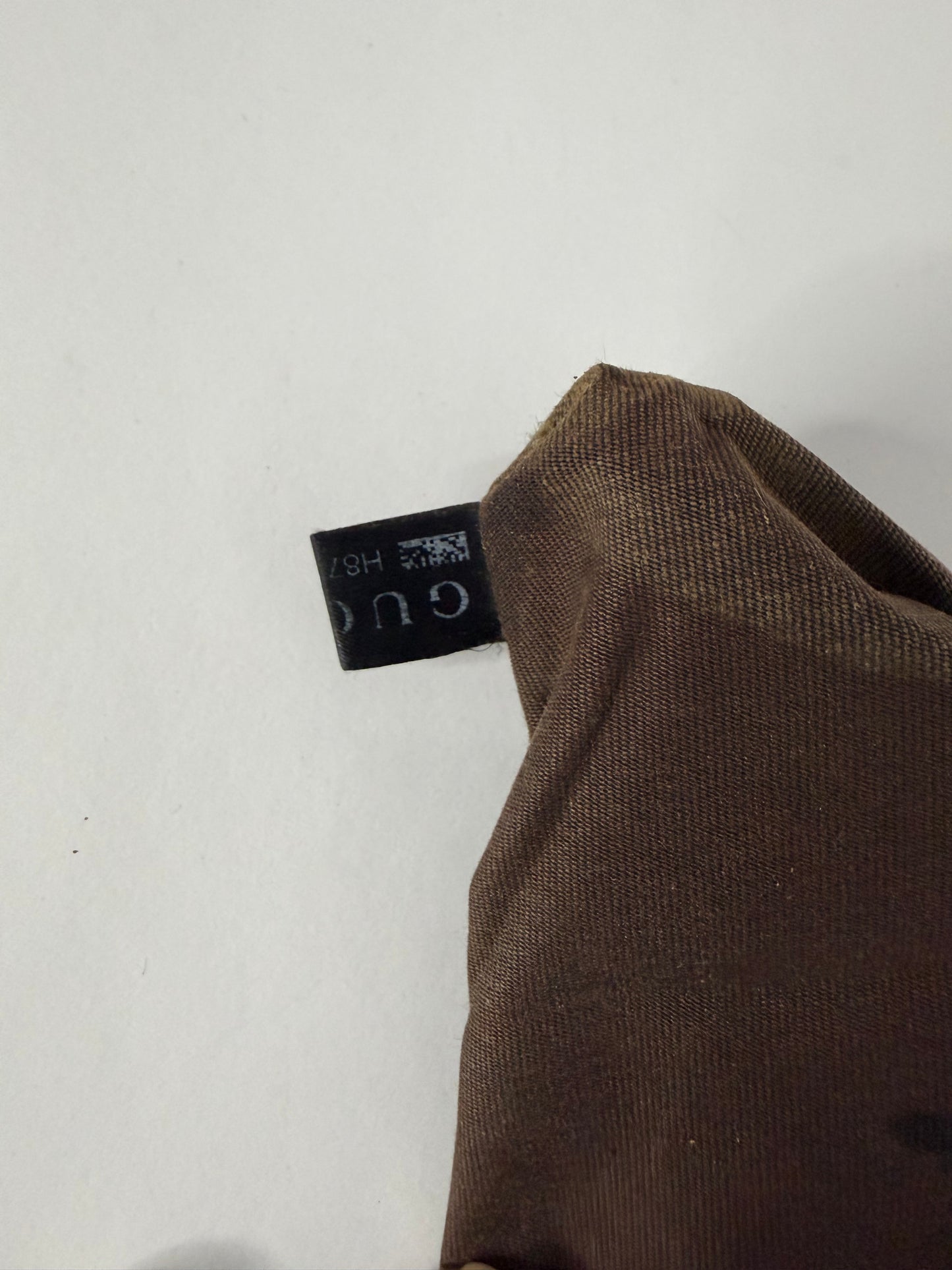 Gucci Dark Brown GG Denim Zip Messenger Bag