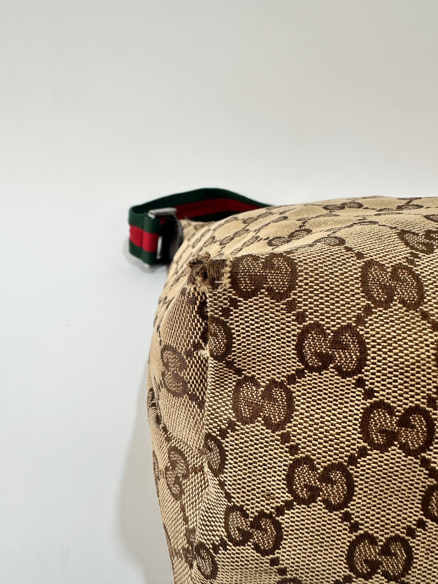 GUCCI
Monogram Web Medium Flat Messenger Bag Brown