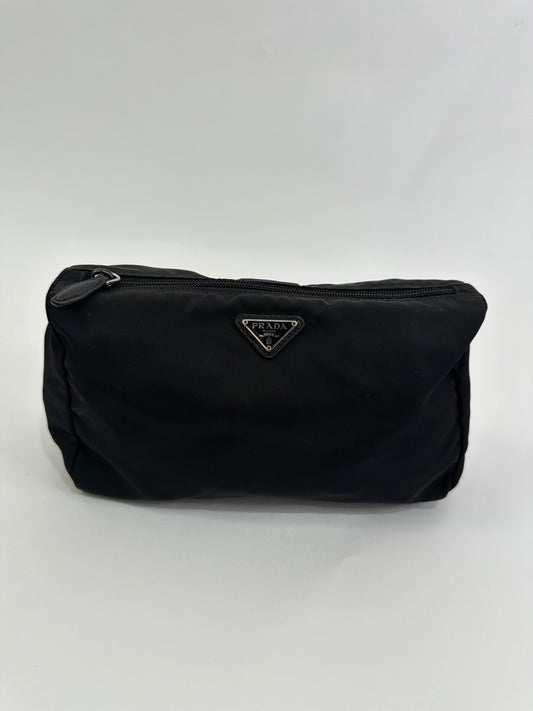PRADA
Nylon Tessuto Cosmetic Pouch Black