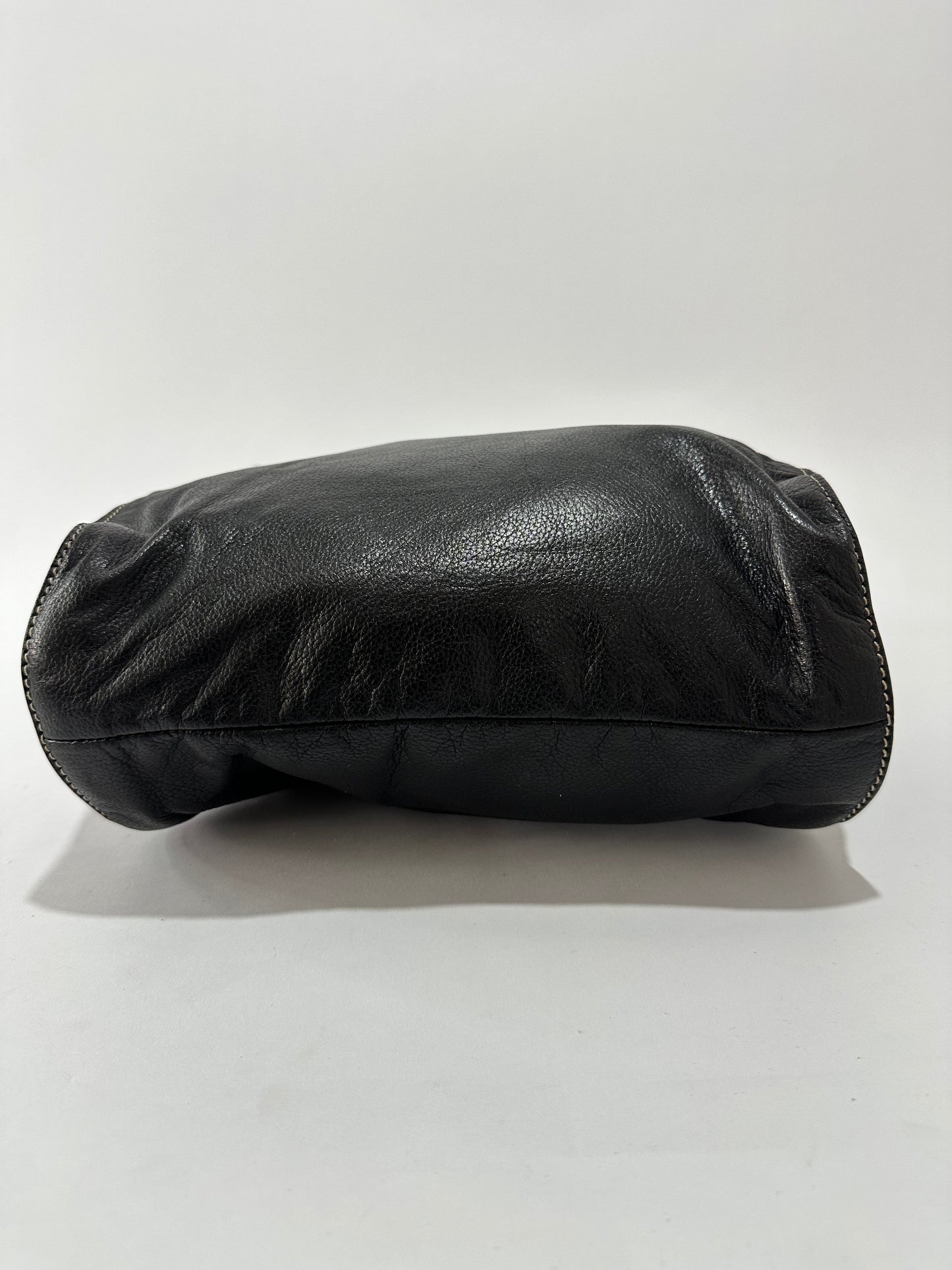 Vintage Loewe Shoulder Bag Black Leather Crossbody Bag