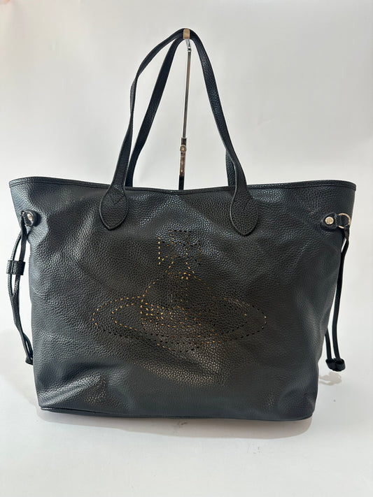 VIVIENNE WESTWOOD Black Leather Tote