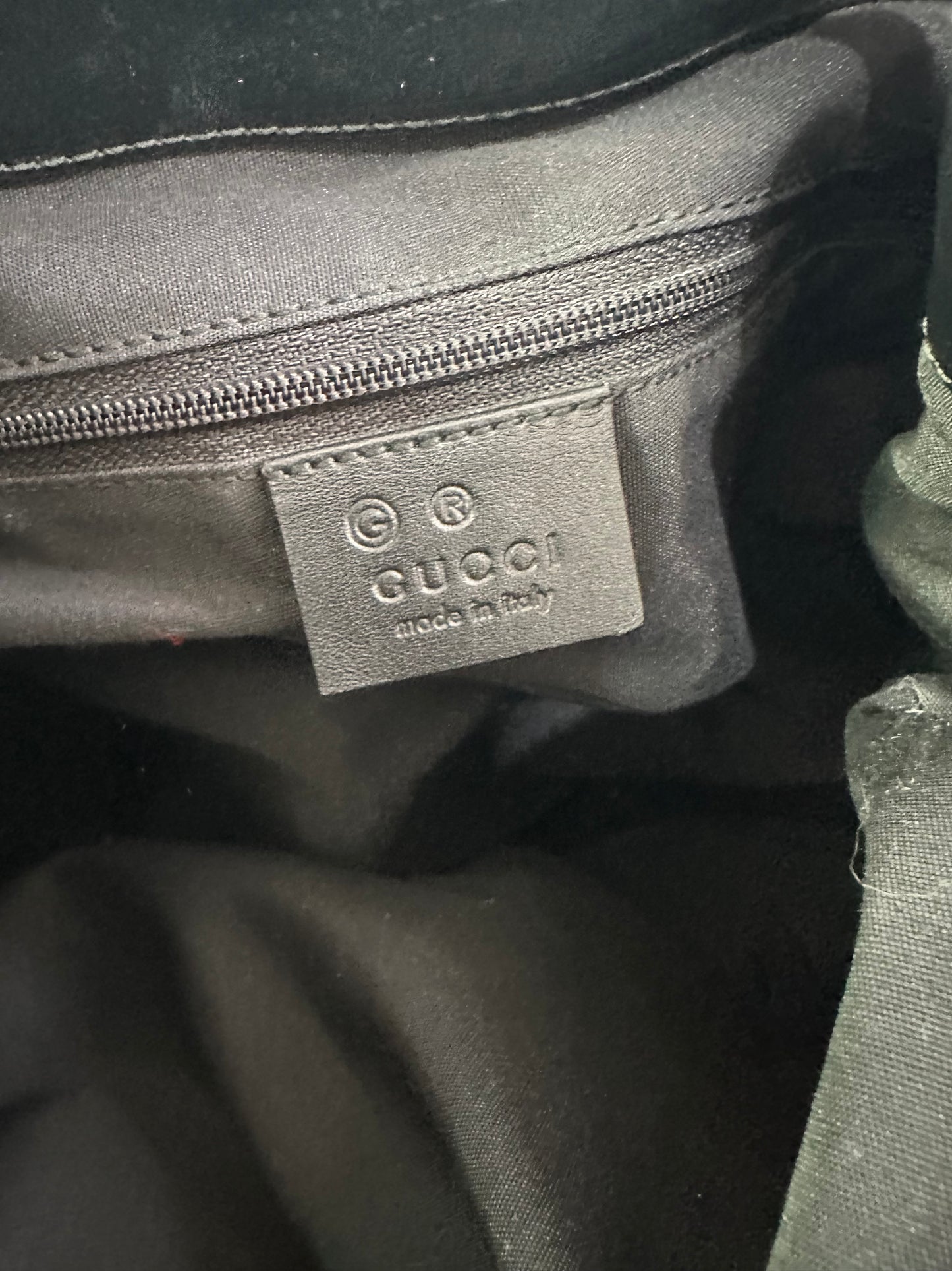 GUCCI
Monogram Drawstring Shoulder Bag Green