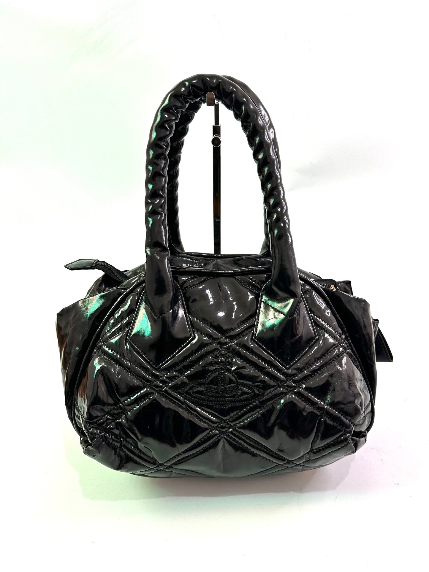 VIVIENNE WESTWOOD Black Puffy Leather Yasmine Tote