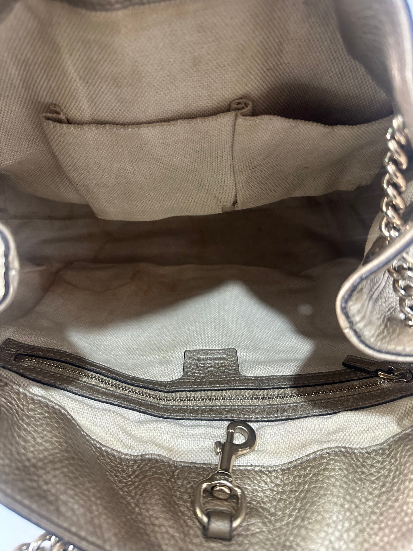 Gucci Gold Pebbled Leather Medium Soho Tote