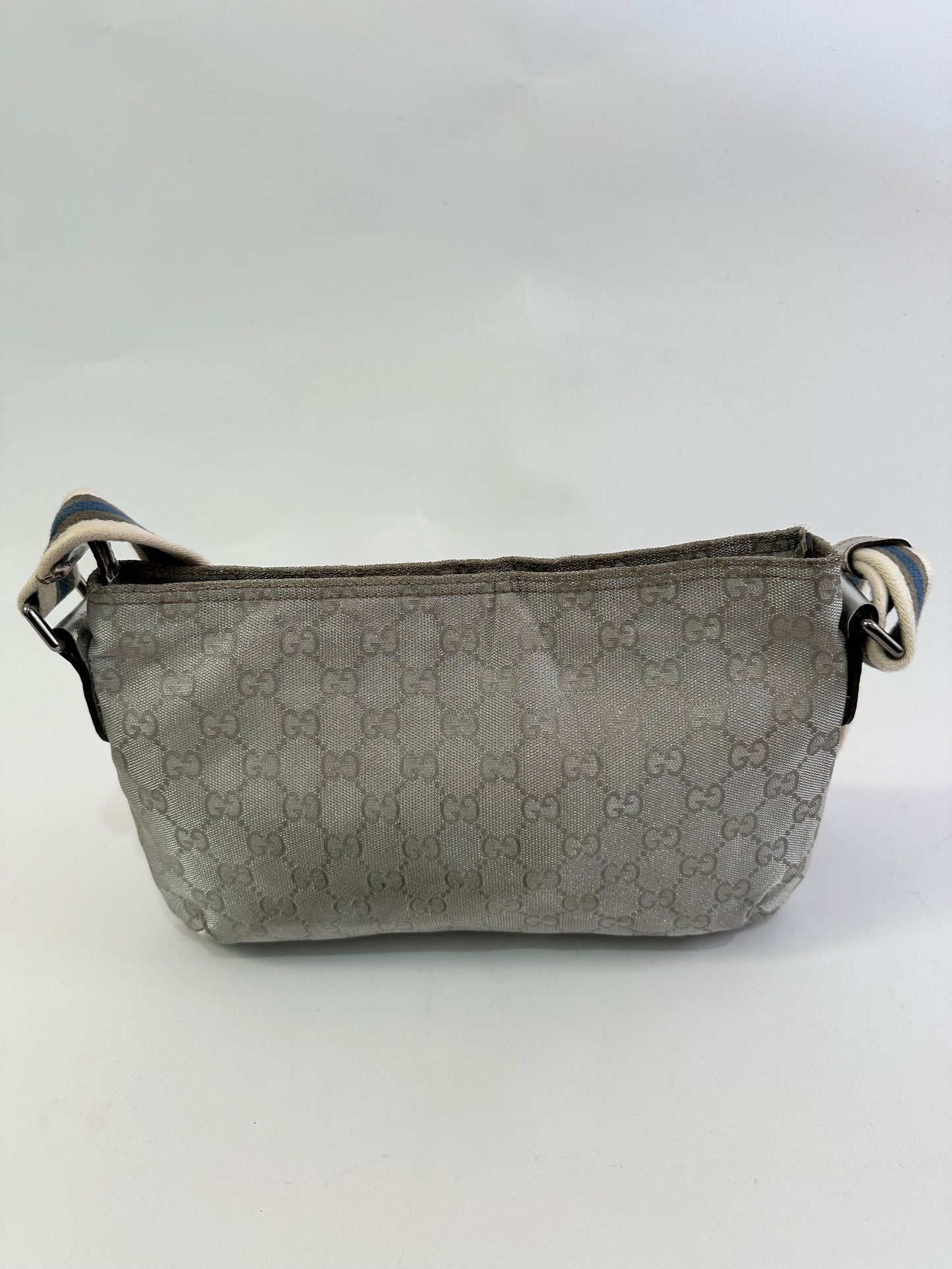 Gucci GG Canvas Crossbody Bag Silver