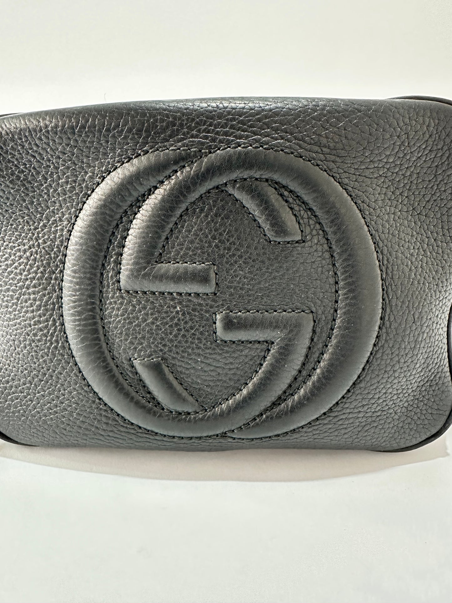 Gucci Light Black Leather Small Soho Disco Crossbody Bag