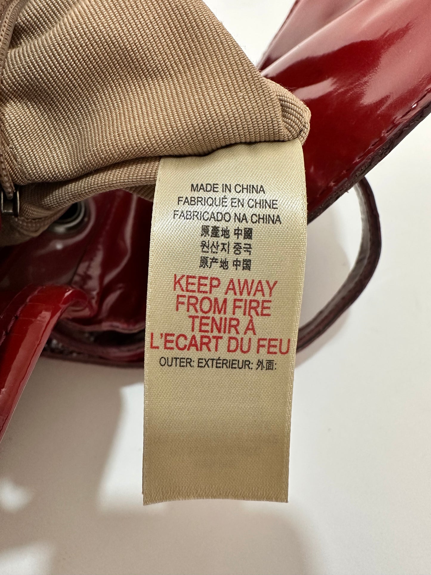 Burberry Beige/Red PVC and Patent Leather Backpack