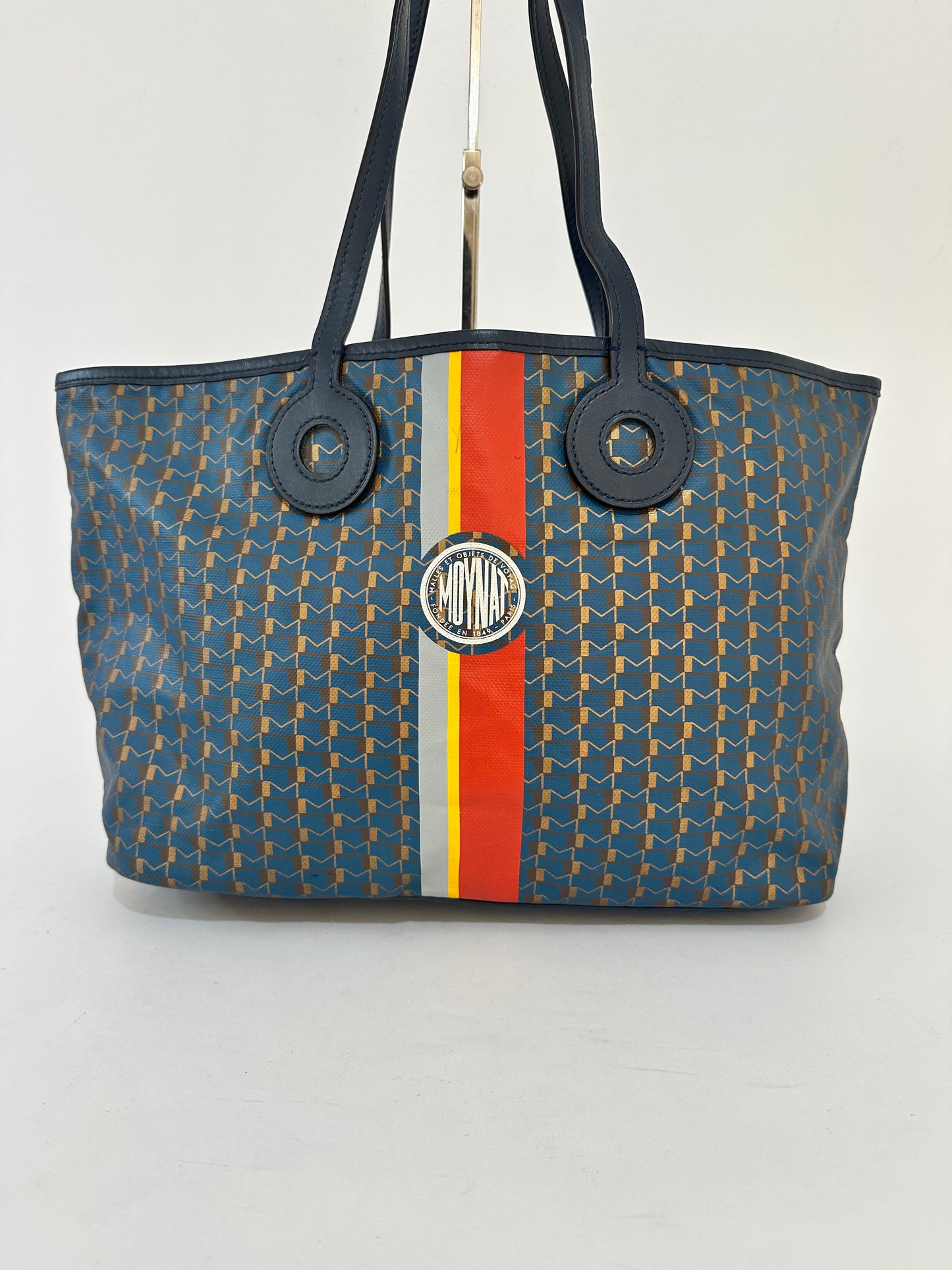Moynat Blue Monogram Coated Canvas and Leather Oh! Ruban Tote