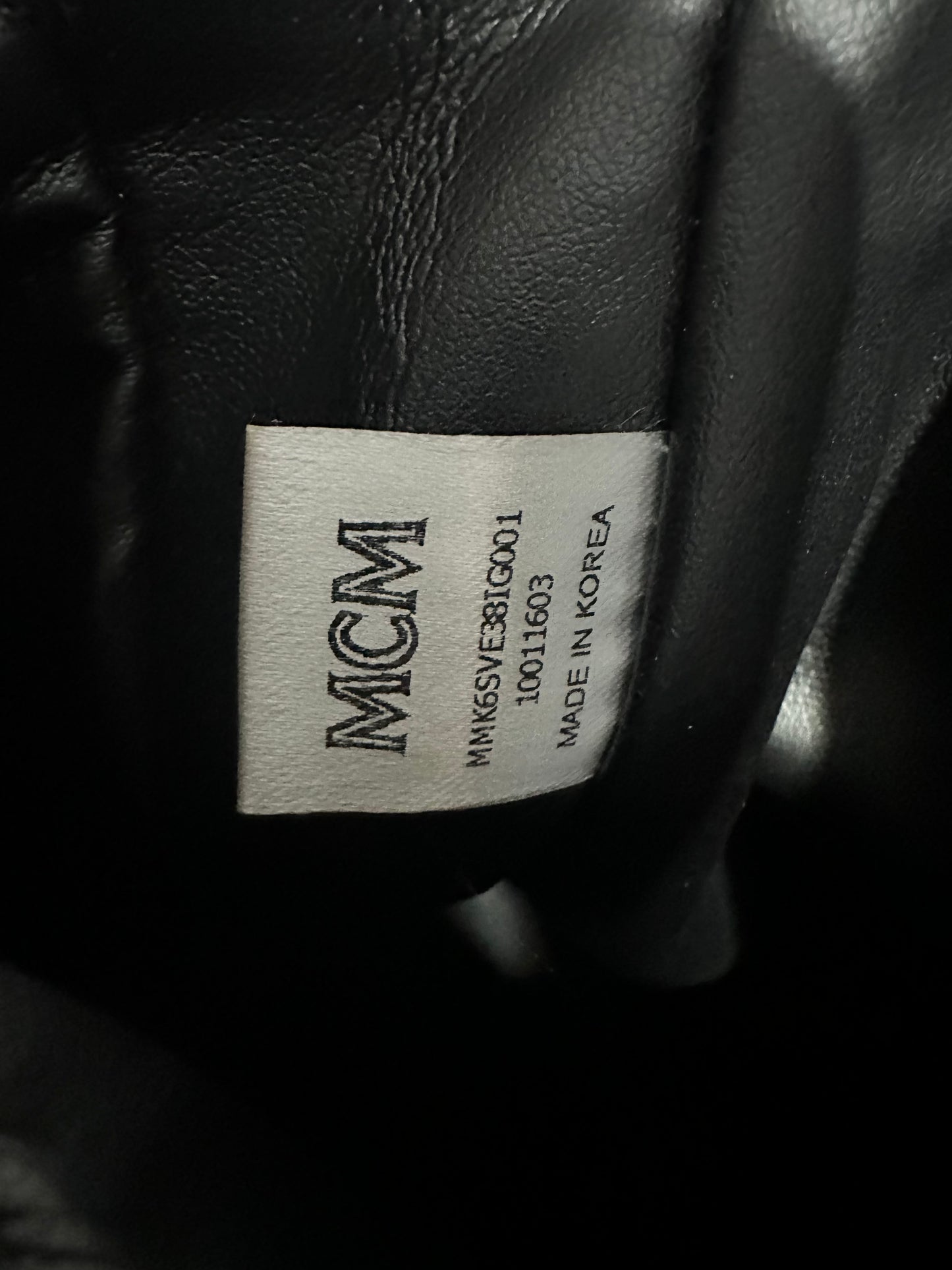MCM Visetos Medium Side Studs Stark Backpack Beige