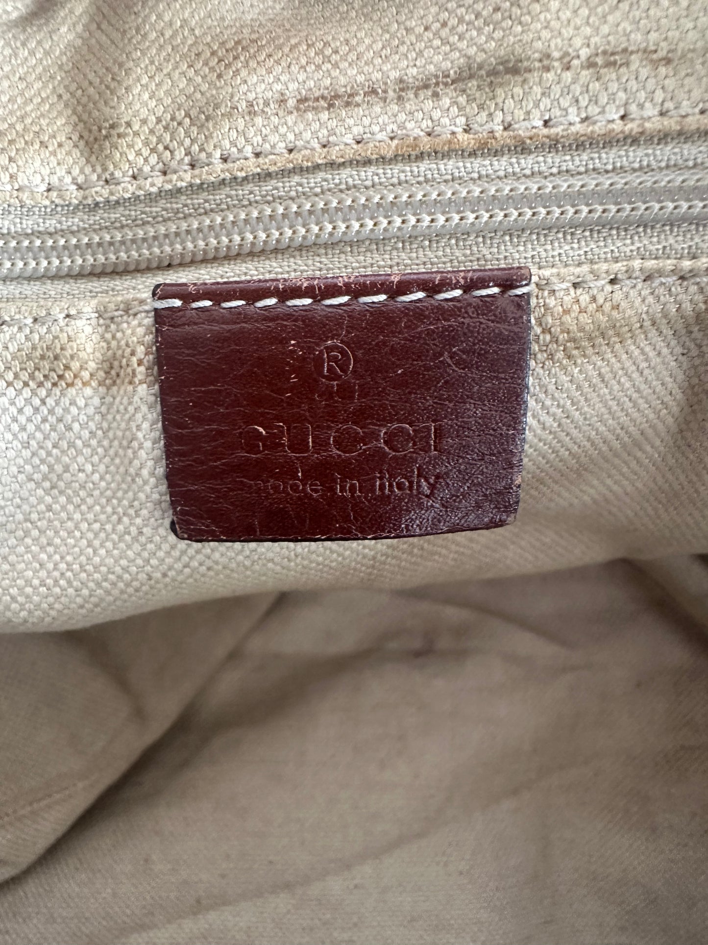 GUCCI
Diamante Medium Sukey Top Handle Bag Beige Brown