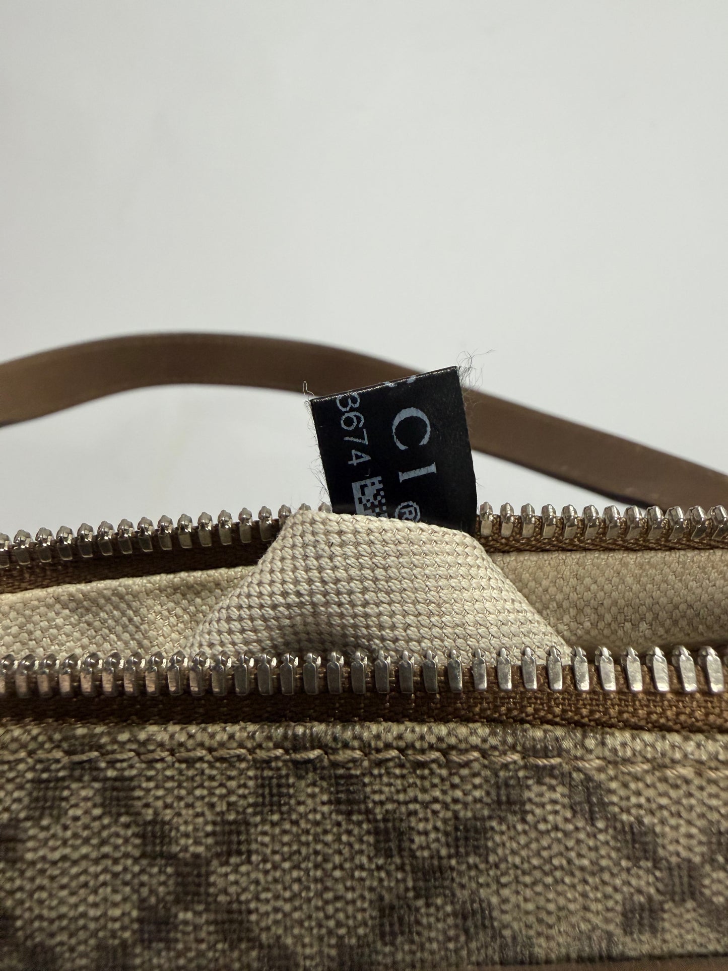 Gucci Beige/Tan Diamante Canvas and Leather Zip Pocket Briefcase