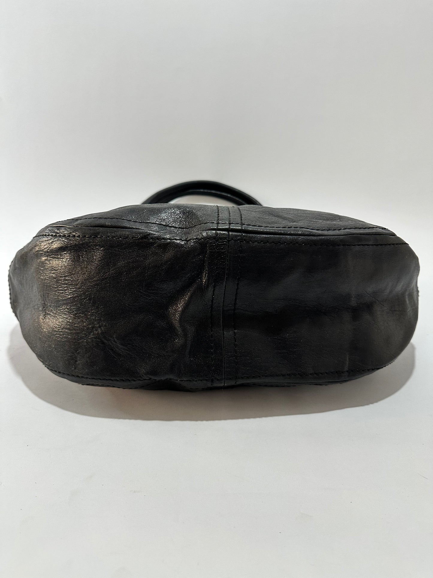Alexander McQueen Black Leather Clover Hobo Bag