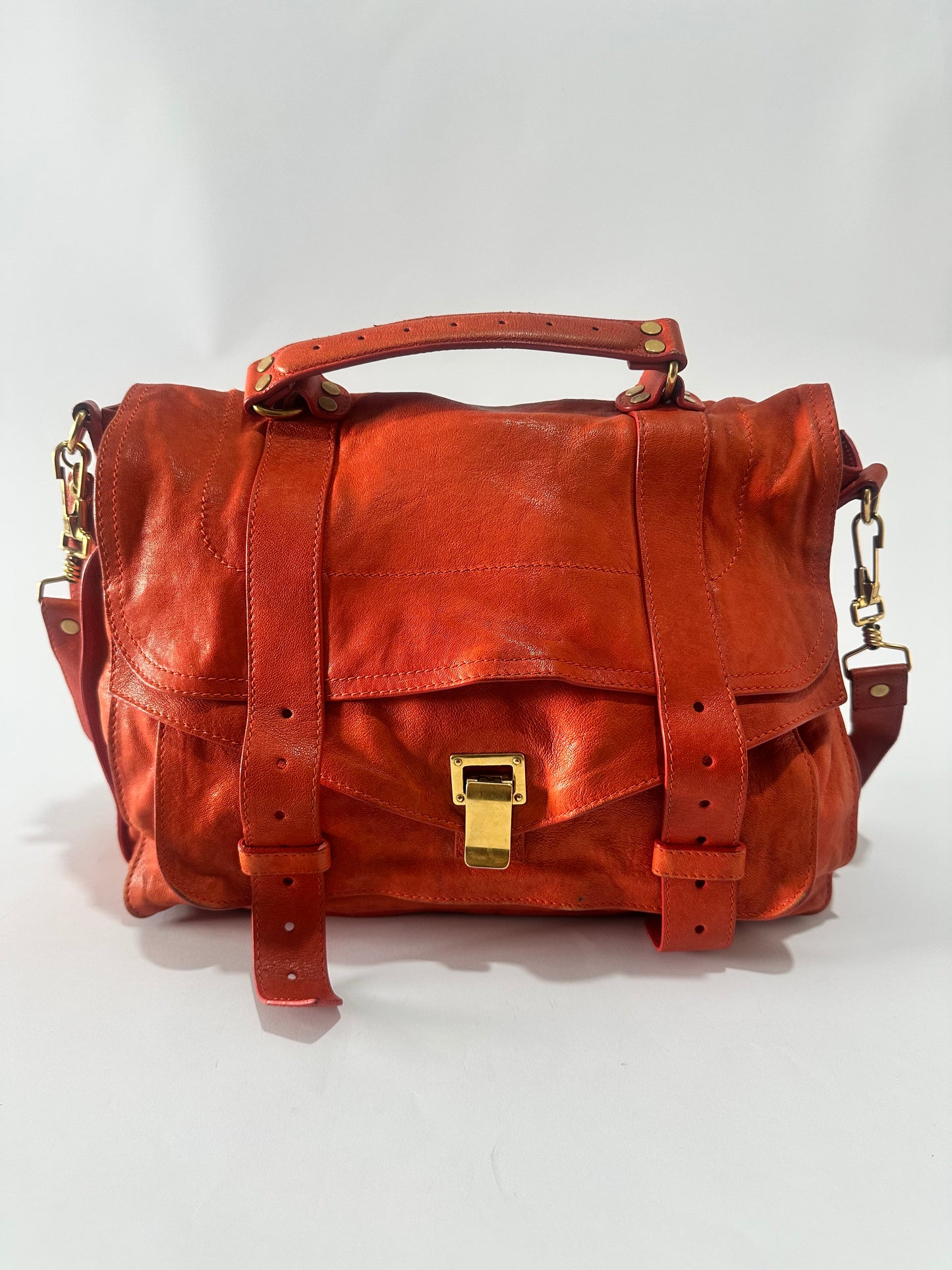 PROENZA SCHOULER Lambskin Medium PS1 Satchel Dove Red