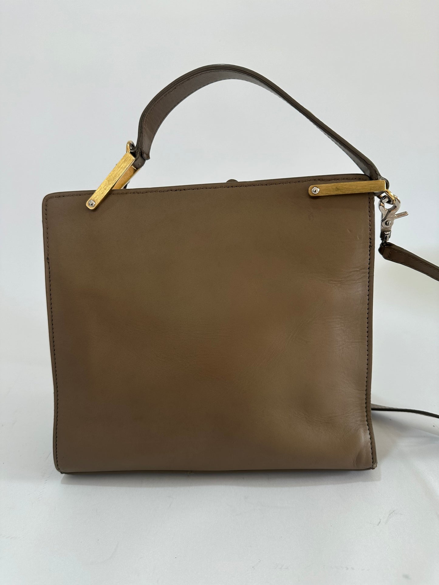 BALENCIAGA Beige Leather Le Dix Shoulder Bag