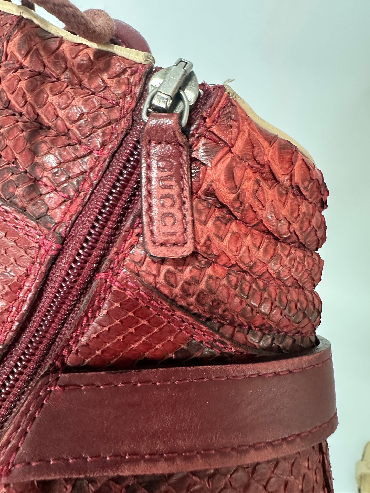 GUCCI Horsebit harness Croc Embossed leather gum sole high top sneaker Size 7 UK