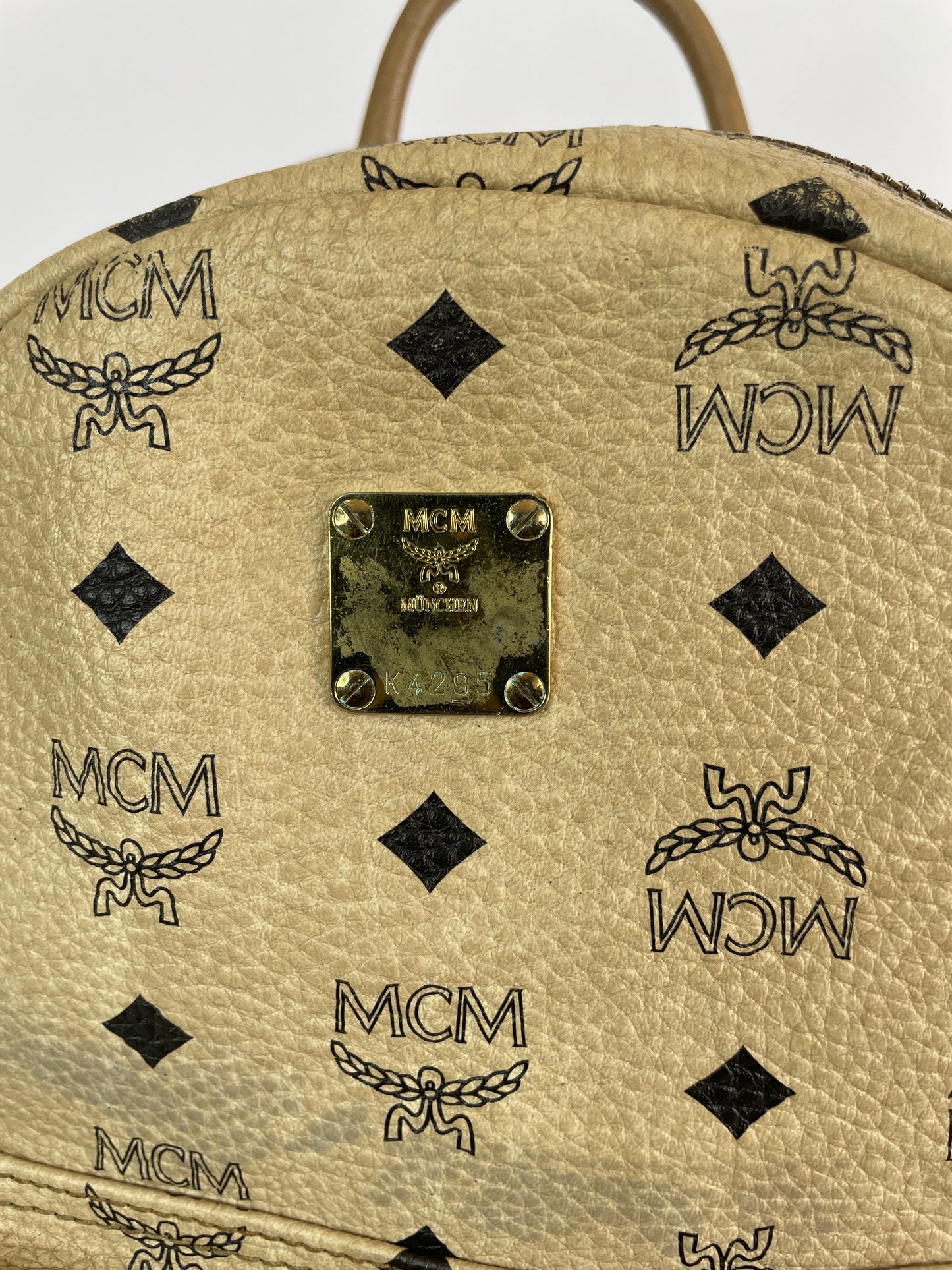 MCM Unisex Visetos Studded Small Stark M Backpack