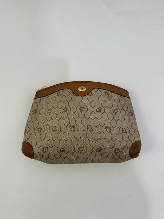 CHRISTIAN DIOR Honeycomb Pattern Clutch Bag Second Pouch