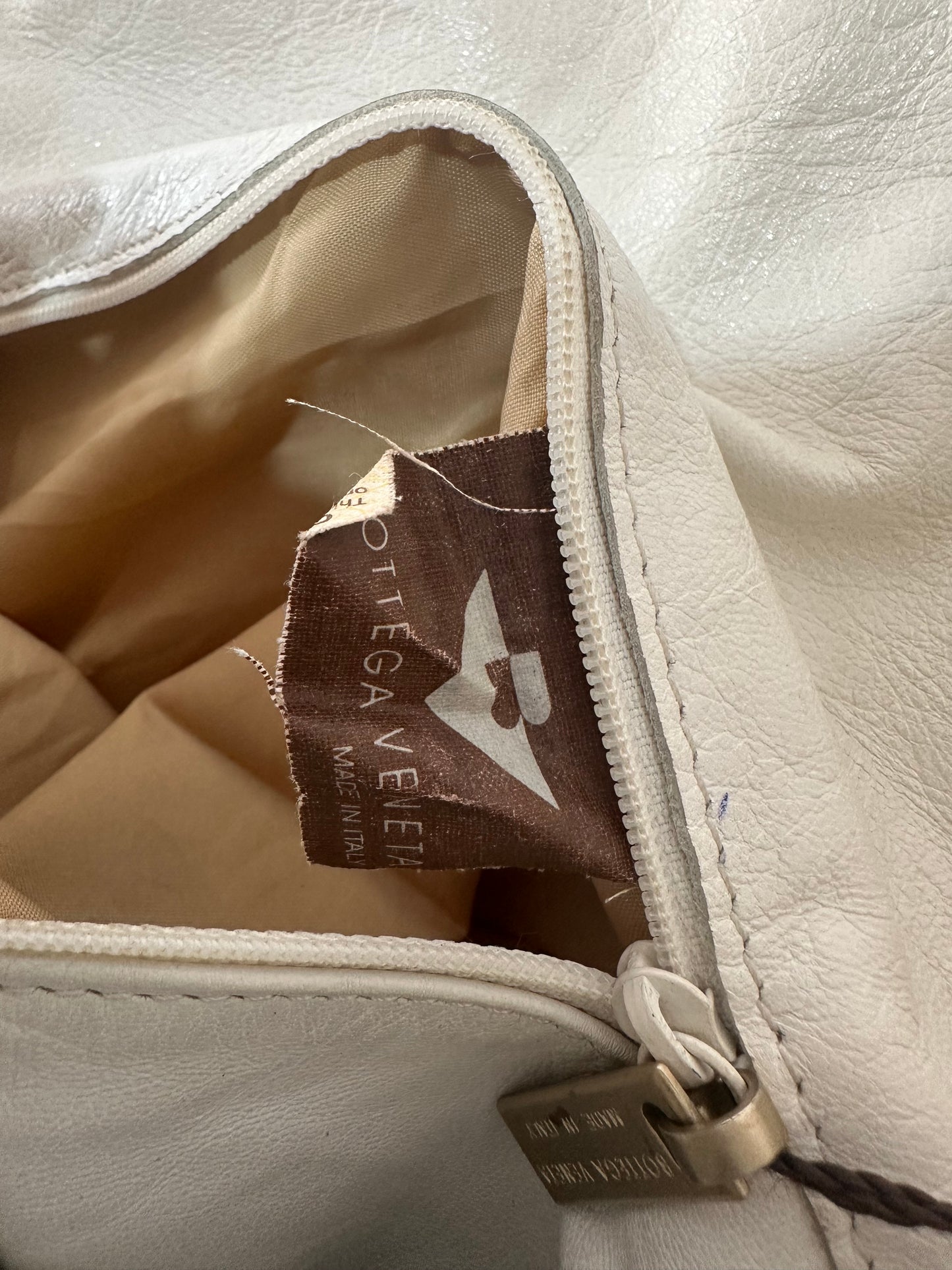 Bottega Veneta Beige Intrecciato Leather Nodini Crossbody Bag