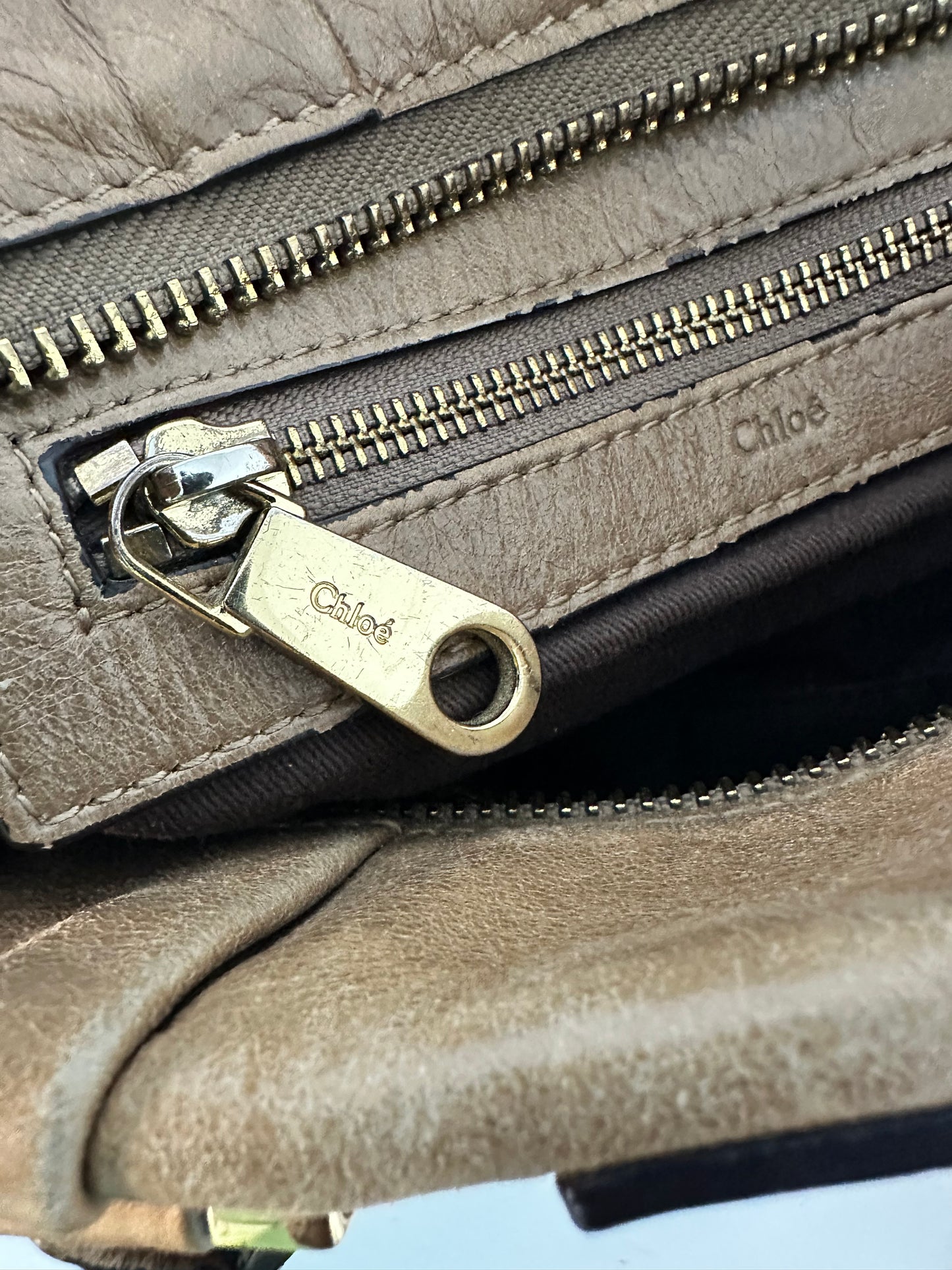 Chloe Metallic Brown Leather Small Ethel Satchel